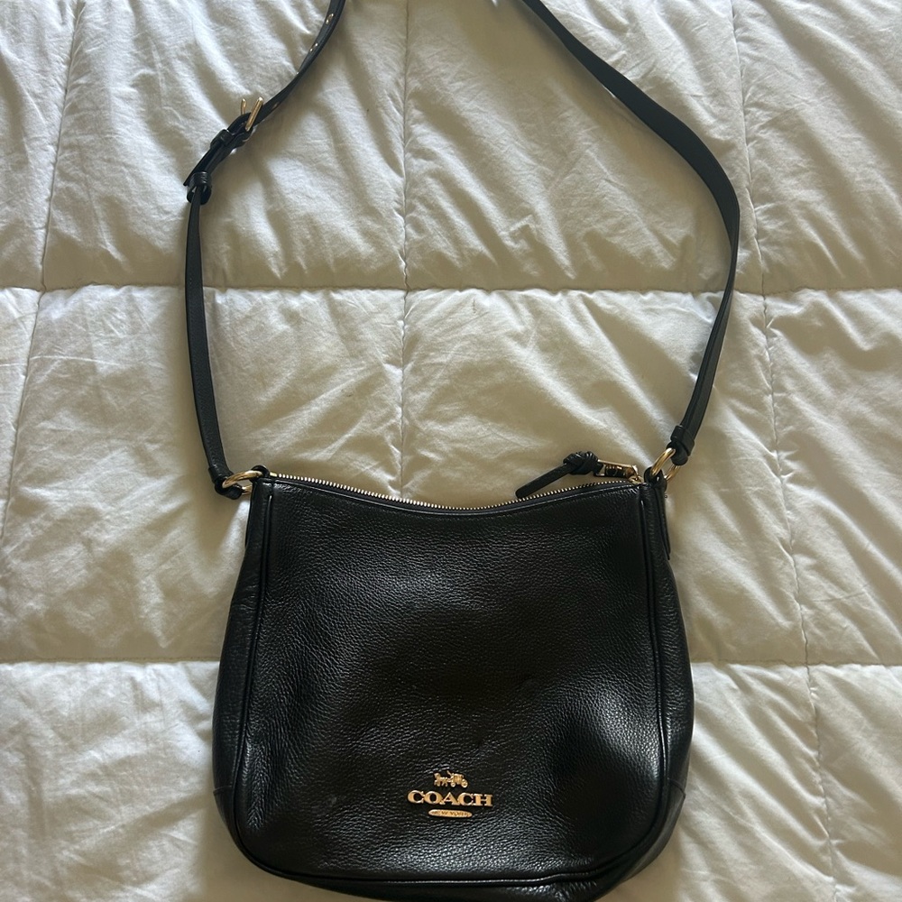 Coach Black Pebbled Leather Crossbody Bag